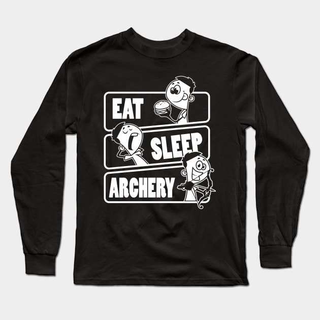 Eat Sleep Archery - Archer Bow Arrow design Long Sleeve T-Shirt by theodoros20